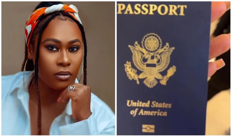 Actress Uche Jumbo Flaunts Passport As She Becomes US Citizen