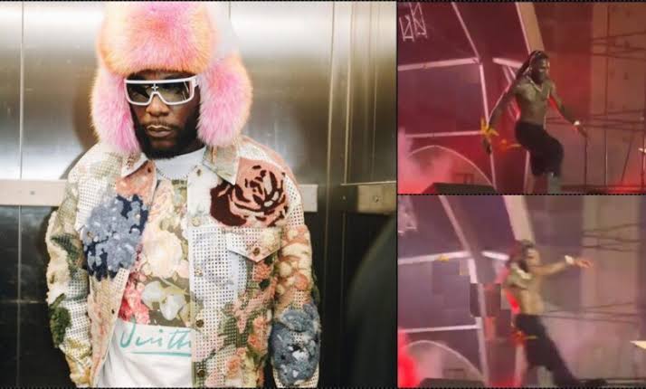 The Moment Burna Boy Kicked A Fan Off Stage (Video)