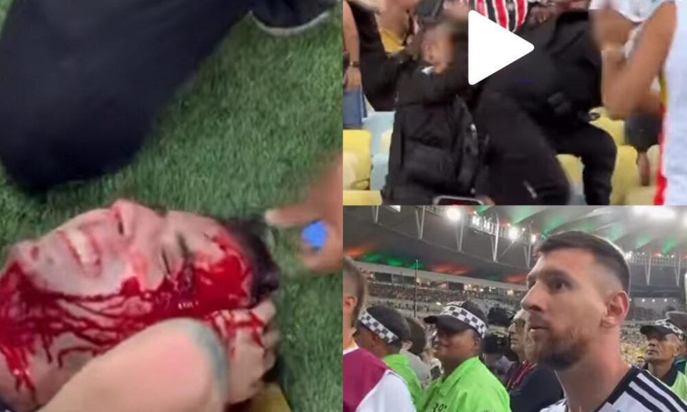 Blood Flows as Brazil police beat Argentina fans with batons during World Cup qualifiers (Video)