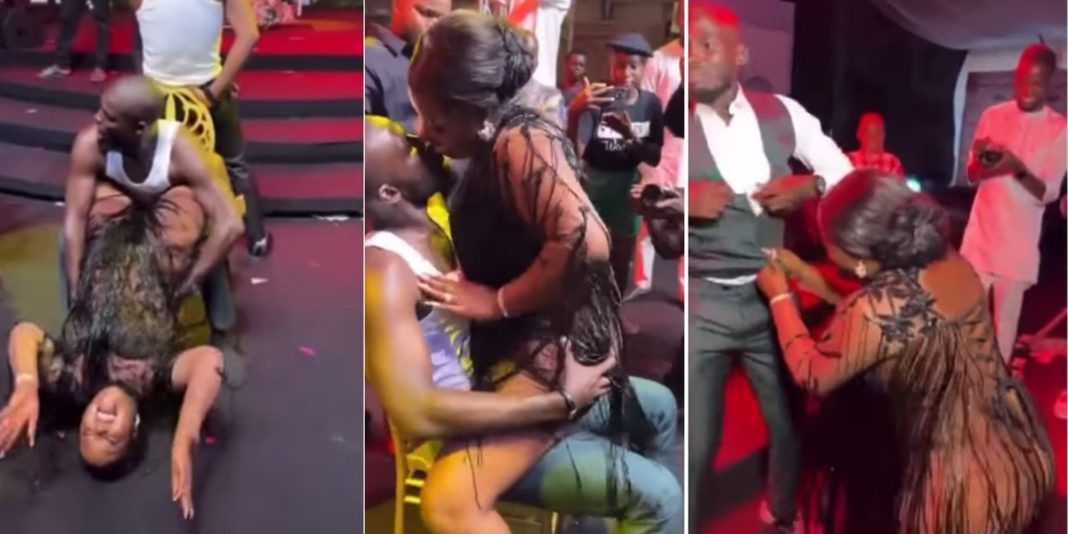Couple causes stir as they show off their bedroom prowess at wedding, go gaga with guests  video
