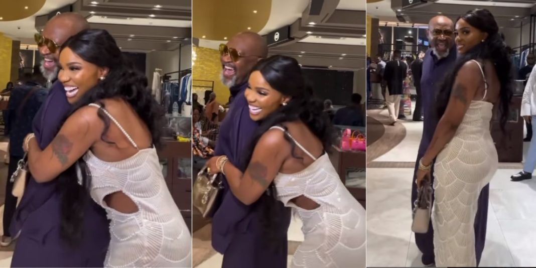 Things we love to see” – Loved-up video shows Iyabo Ojo and lover Paulo at Toke Makinwa’s fragrance collection launch party