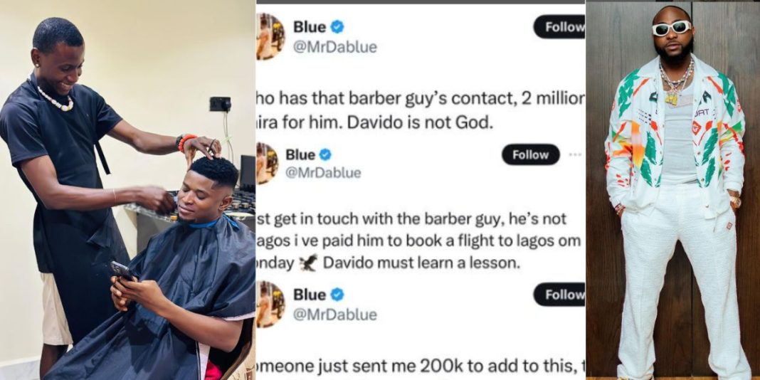 Davido is not God Wizkid fans promises viral Abuja barber (N2 million)
